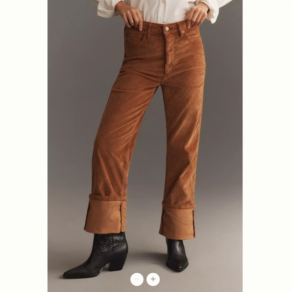 Anthropologie The Scotty Cuffed High-Rise Straight-Leg Jeans by Pilcro - Picture 2 of 5